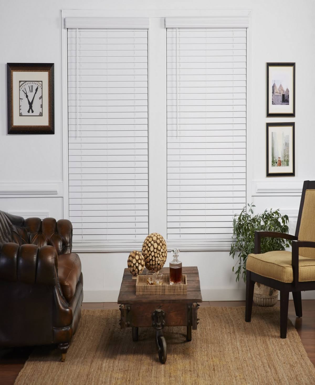 2 in. Cordless Faux Wood Venetian Blind, 47x22 x 64x22 - Dark Oak