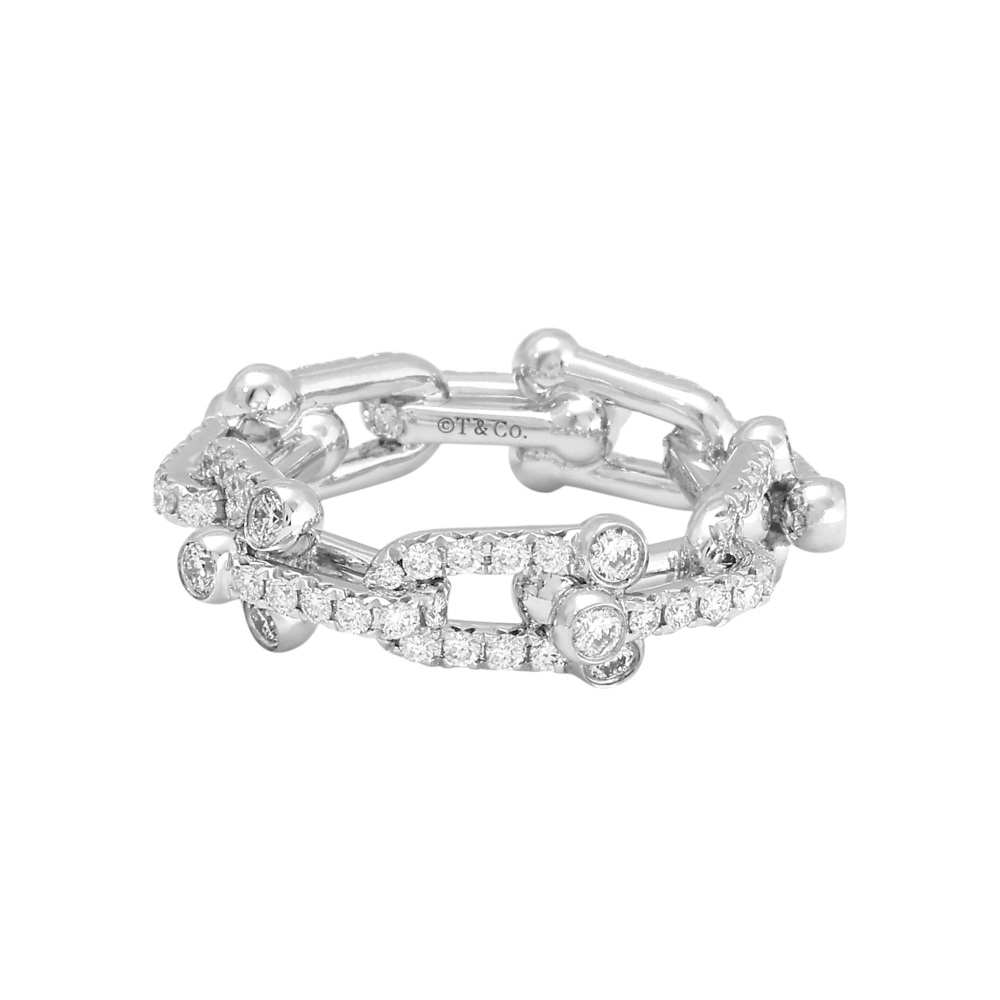 Tiffany & Co. Hardware Ring 18K White Gold Diamond 72671465
