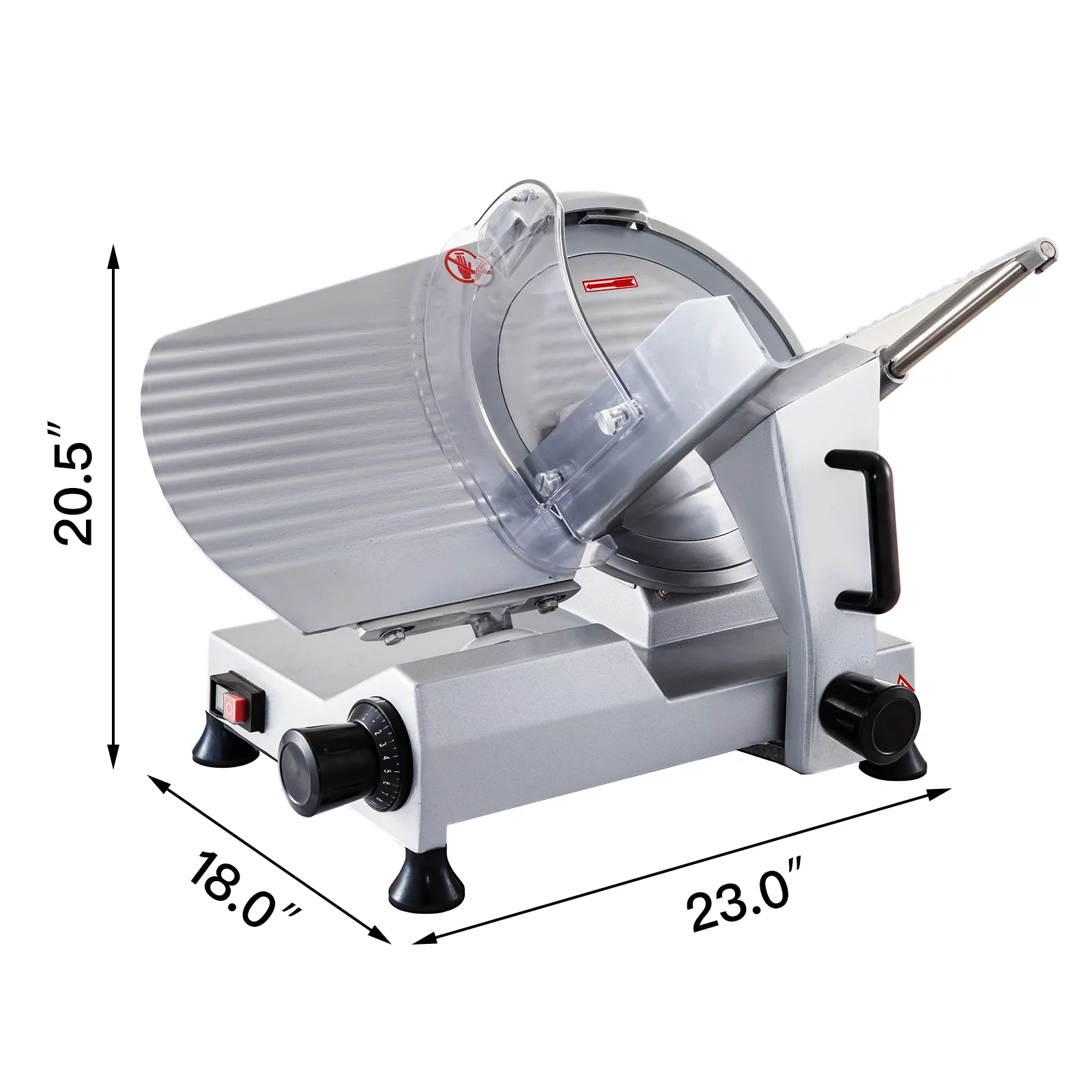 VEVORbrand Commercial Meat Slicer 12 inch,Electric Food Cutter Semi-Auto 250W Premium Stainless Steel Adjustable Thickness for Cheese Veggies Ham Fruit, Sliver