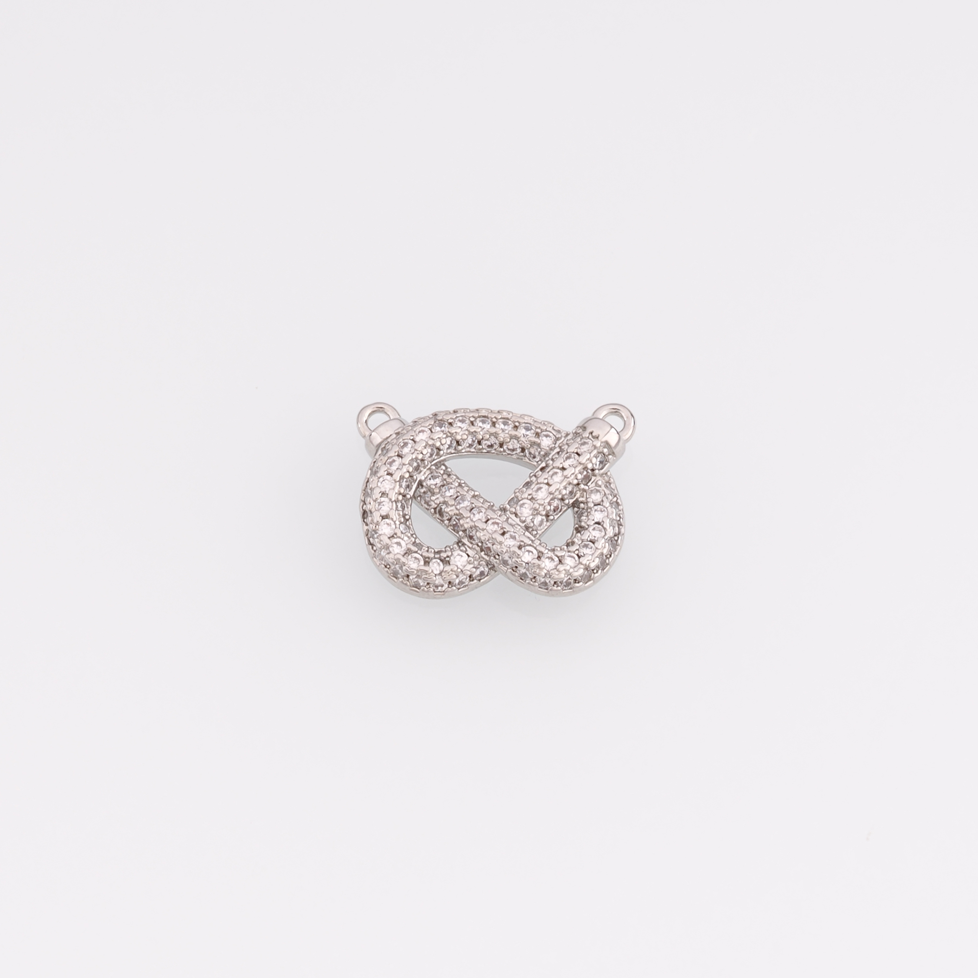 18K Gold Filled Knot Connector,CZ Micro Pave Knot Charm Necklace Bracelet for DIY Jewelry Making Supply