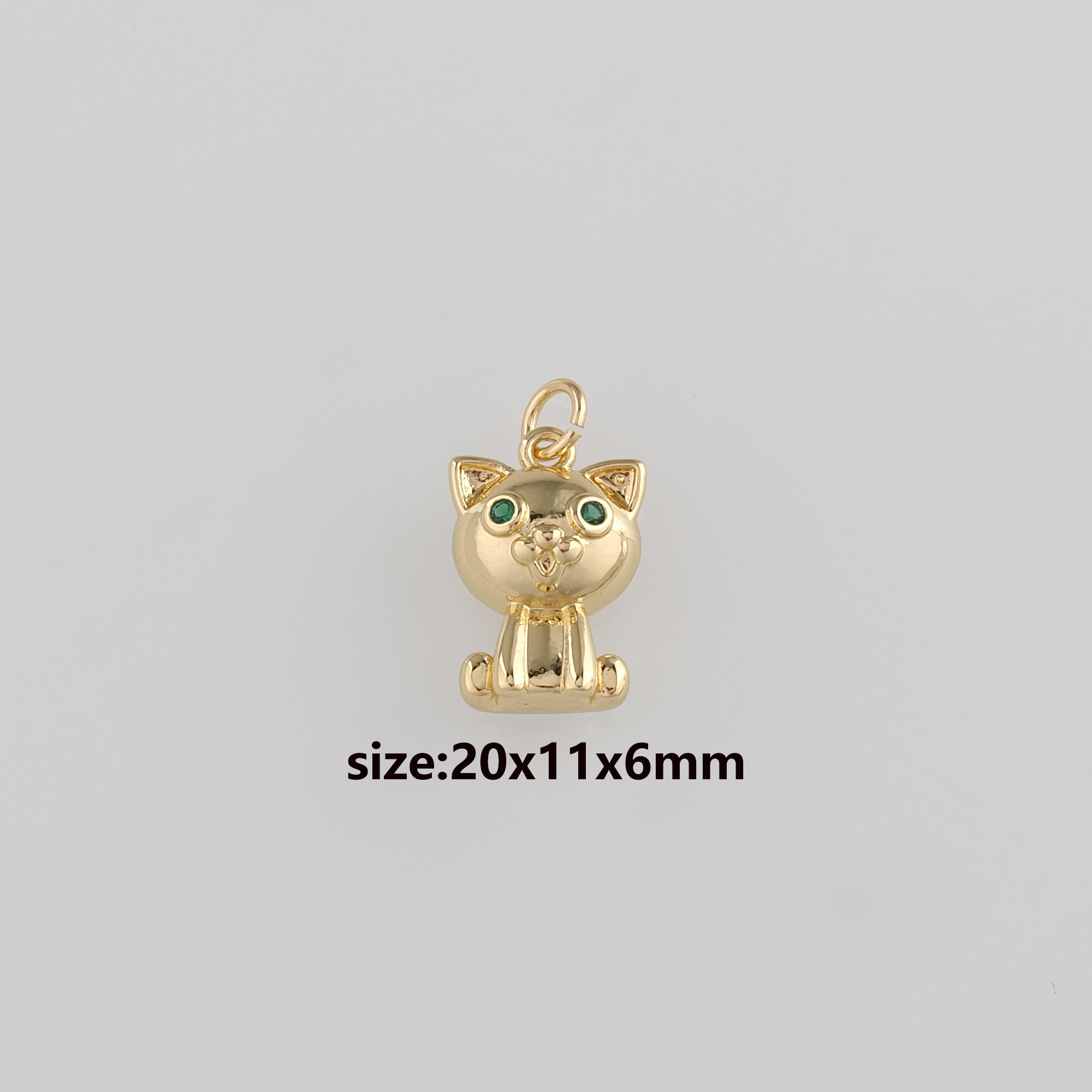 18K Gold Filled Cat Pendant,Animal Charm,Cat Earrings Necklace for DIY Jewelry Making Supply