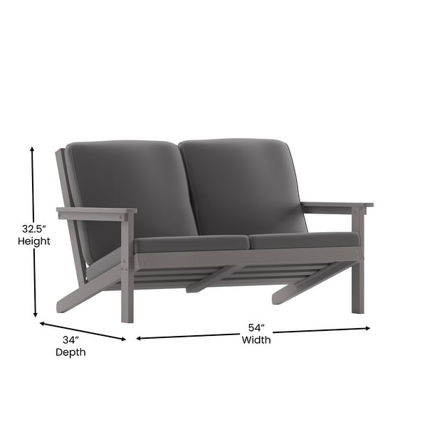 AllWeather Poly Resin Adirondack Loveseat and Cushions