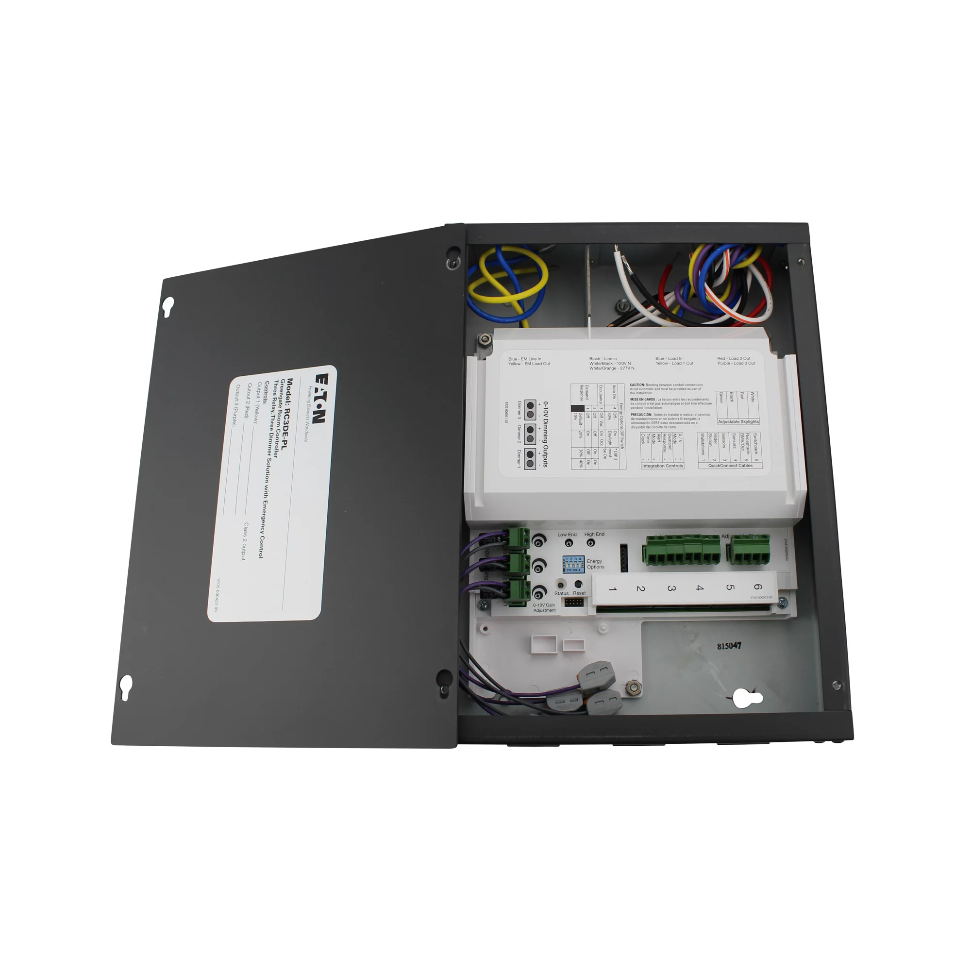 Cooper GreenGate RC3DE-PL Room Controller Panel, 3 Relay, 3 Dimmer, Emergency Control