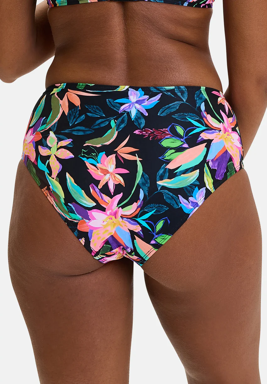 Culotte de bain taille haute Barbade Paradis Tropical Noir