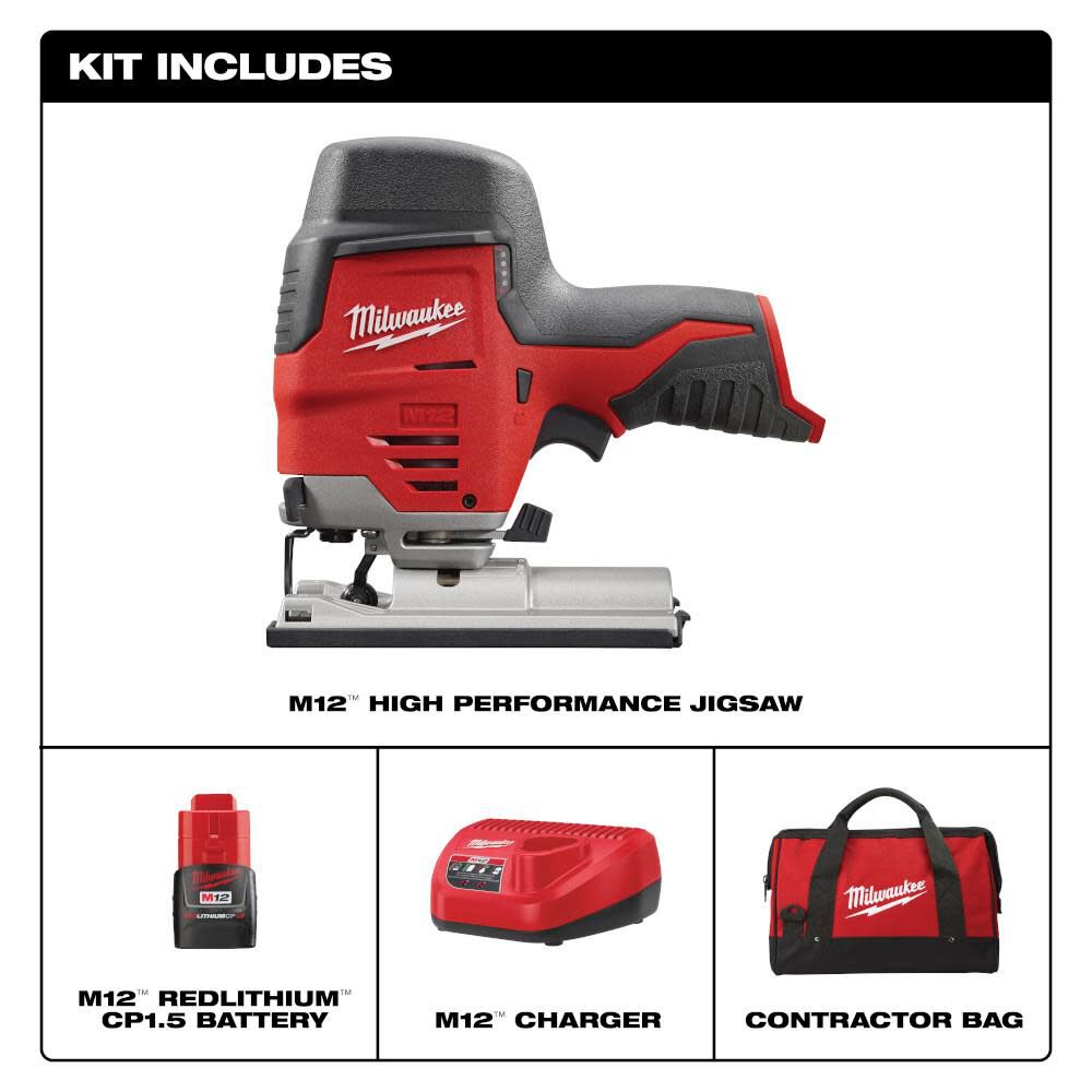 Milwaukee M12 Cordless High Performance Jig Saw Kit 2445-21