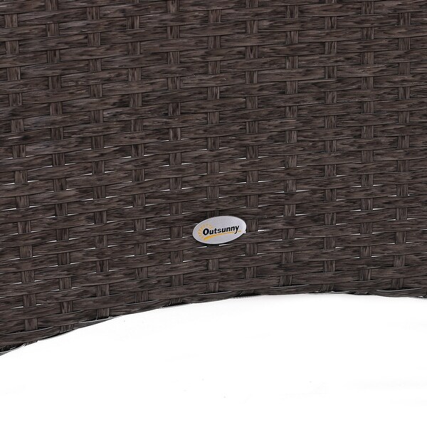 Outsunny 5piece Wicker Patio Chairs,Ottomans,and Coffee Table Set