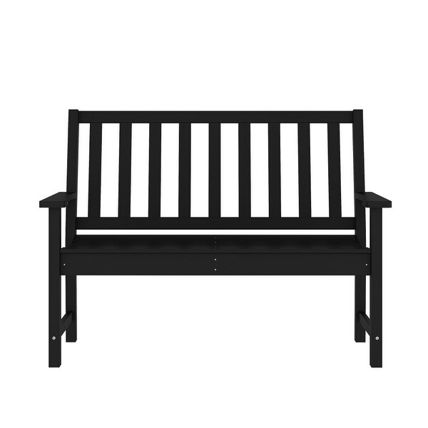 All Weather Heavy Duty Commercial Recycled HDPE Bench with Curved Seat