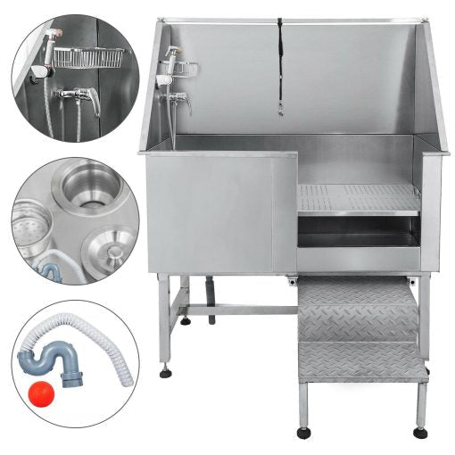 g 508221 Pet Grooming Tub Dog Cat Bath Tub Professional Stainless Steel Wash Shower