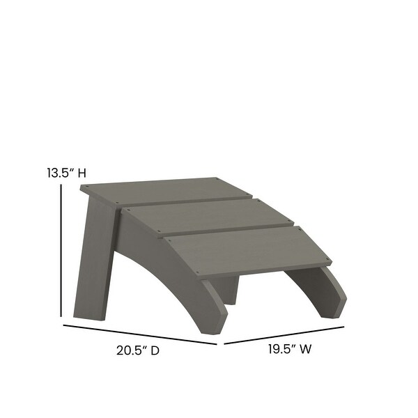 Modern AllWeather Dual Slat Adirondack Style Chair with Footrest