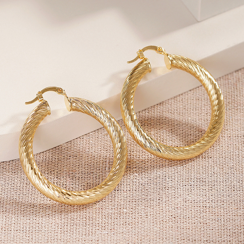 Double Layer Round Circle Dangle Earrings for Women Vintage Simple Golden Metal Drop Earrings Geometry Jewelry Gifts