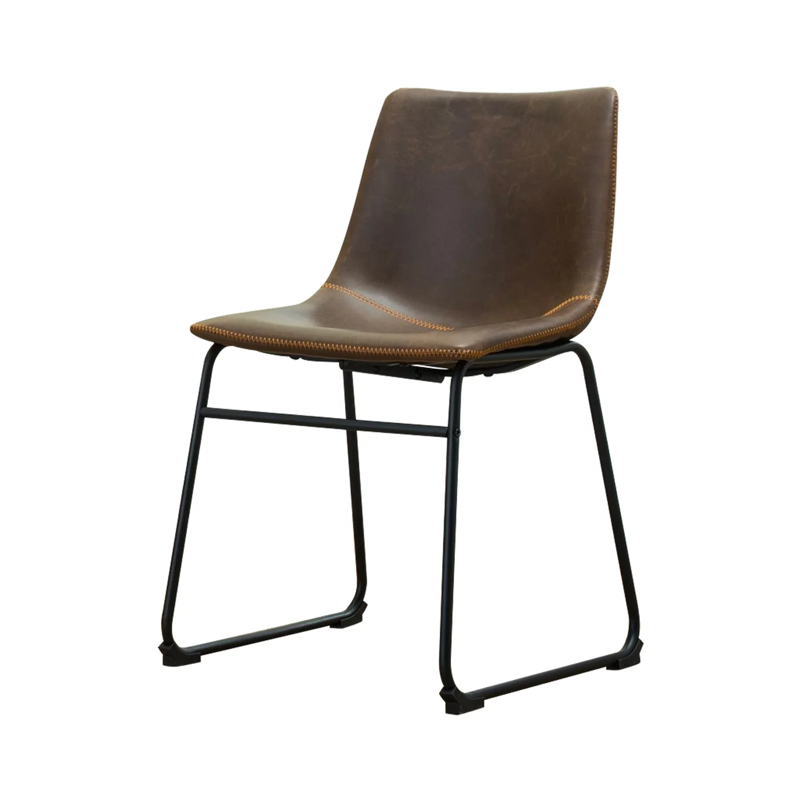 Roundhill Furniture Lotusville PU Leather Dining Chair Antique Brown (Set of 2)