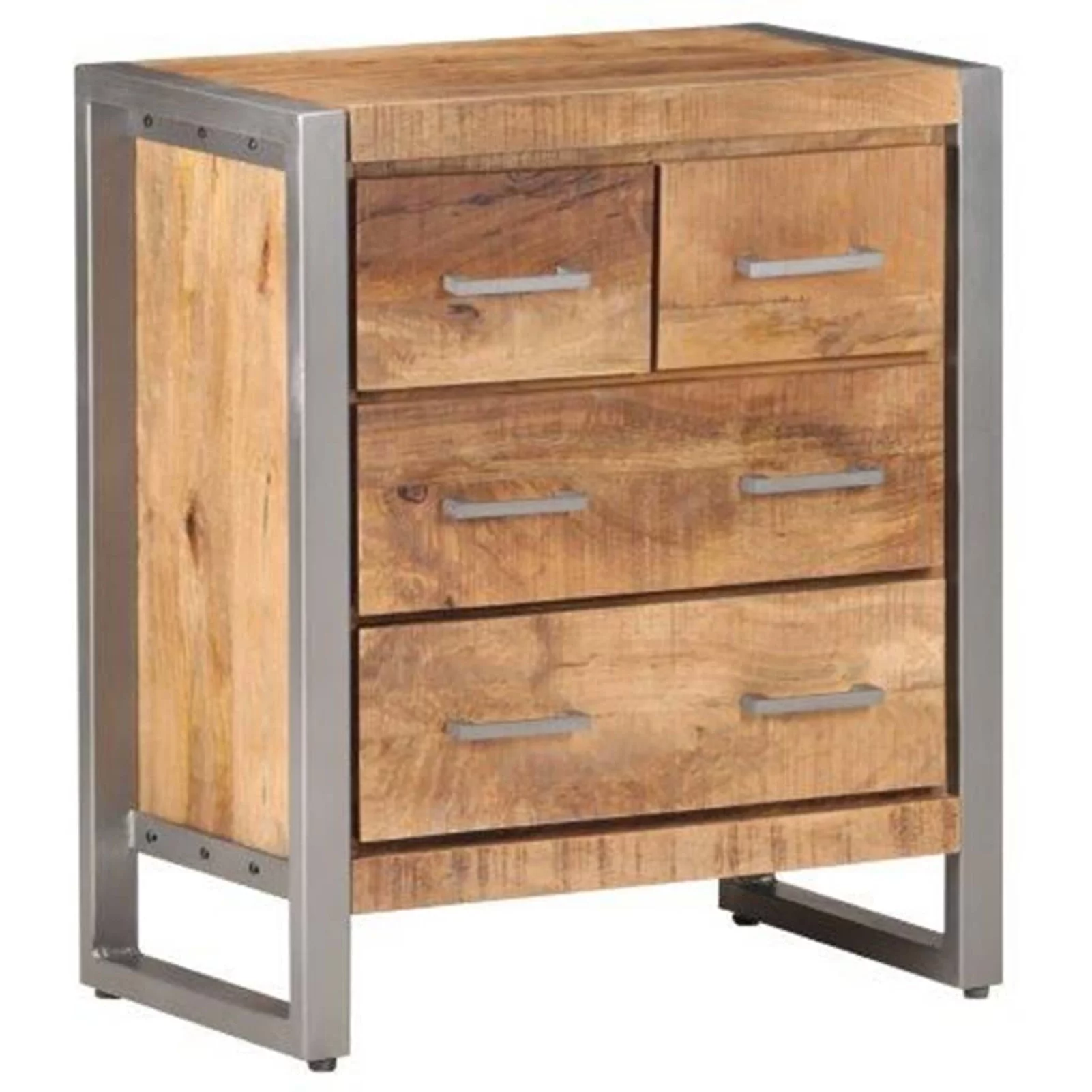 moobody Sideboard 23.6in x 13.8in x 27.6in Rough Mango Wood Storage Cabinet Sofa End Table for Living Room, Bedroom, Home Furniture