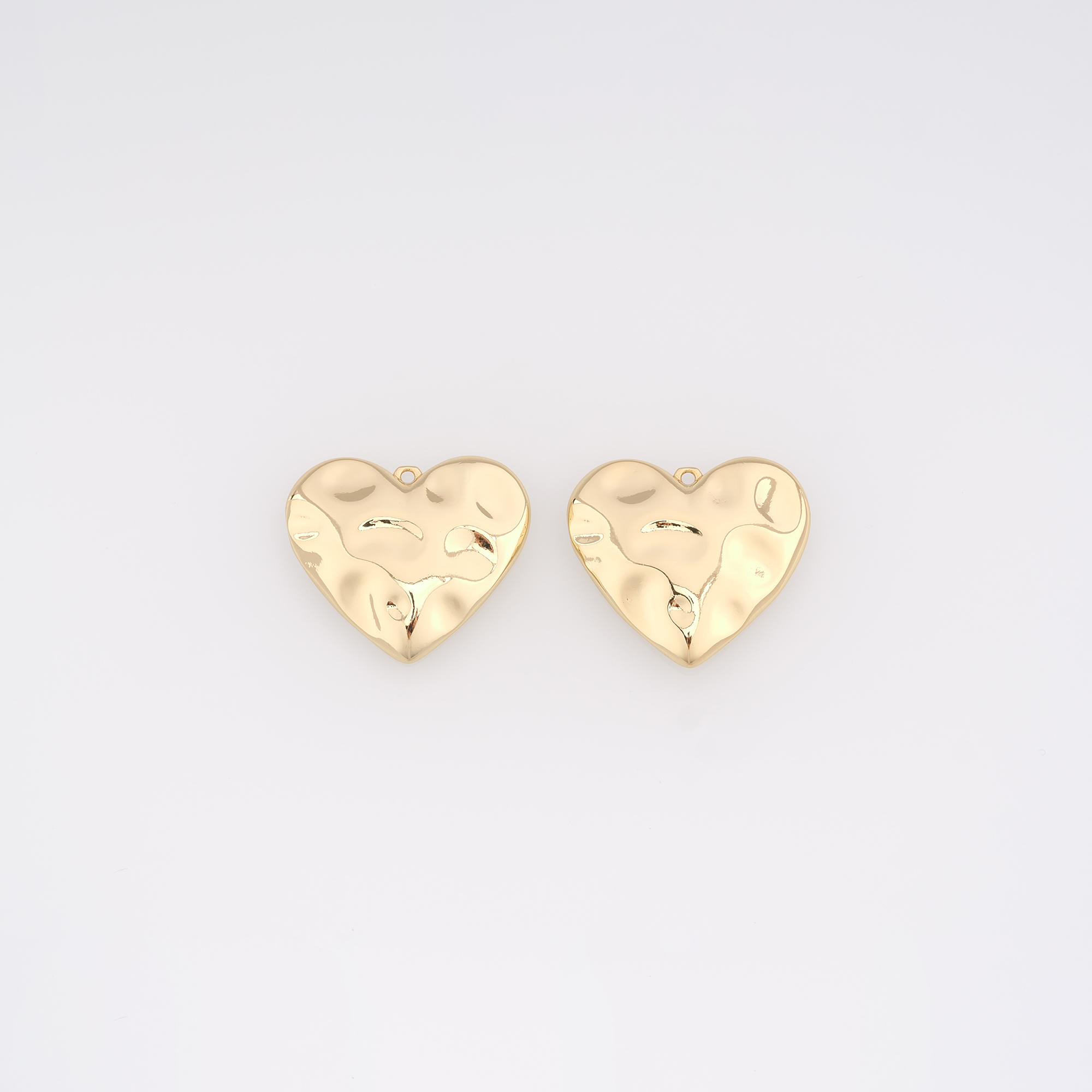 18K Gold Filled Heart Pendant,Dainty Heart Charm Earrings Necklace for DIY Jewelry Making Supply