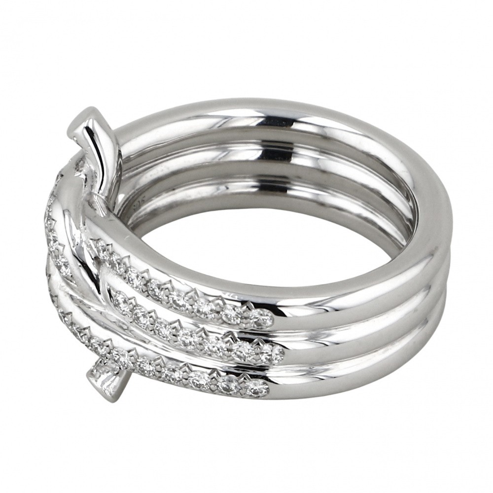 Cartier Entrerace Triple Diamond Ring 18K White Gold