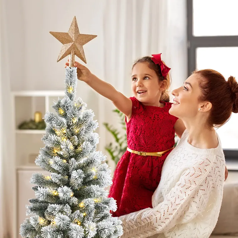 Premium Remote-Operated Snow-Flocked Xmas Tree – Full, Lifelike Indoor Display