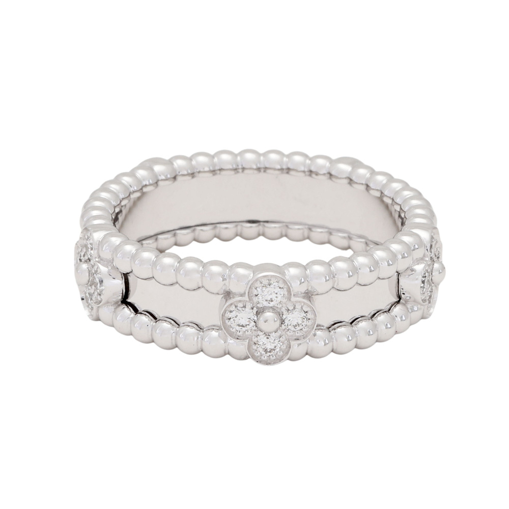 Van Cleef & Arpels Perlet Sweet Clover Ring 18K White Gold Diamond VCARP6MN00