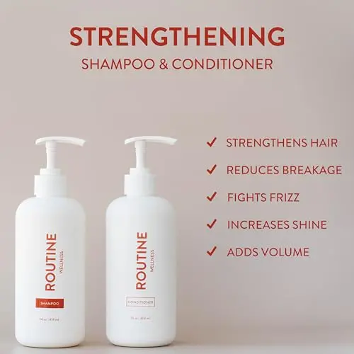 Vegan Biotin Shampoo & Conditioner Set – Clinically Tested Hair-Strengthening Formula with Rose Hip Oil (14 oz × 2, 2025)