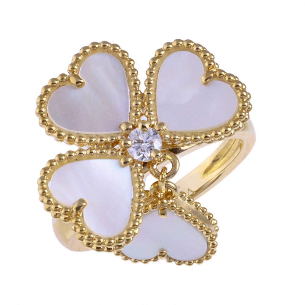 Van Cleef & Arpels Sweetheart F-yage #48 Ring 18K Yellow Gold Diamond VCARN5P300