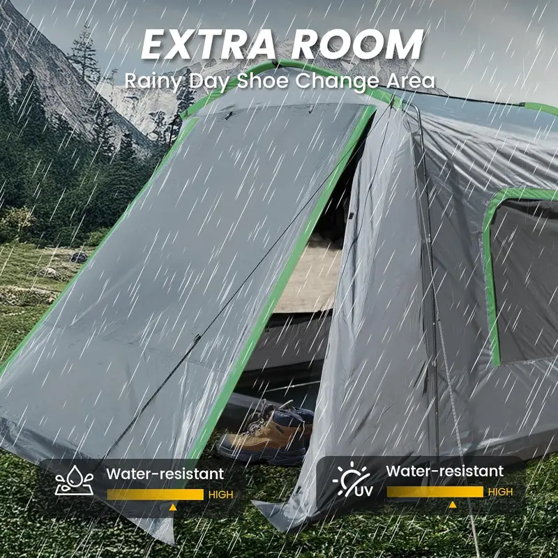 SUV Car Camping Tent — Waterproof, Windproof Rectangle Tent Fits 5–9 People