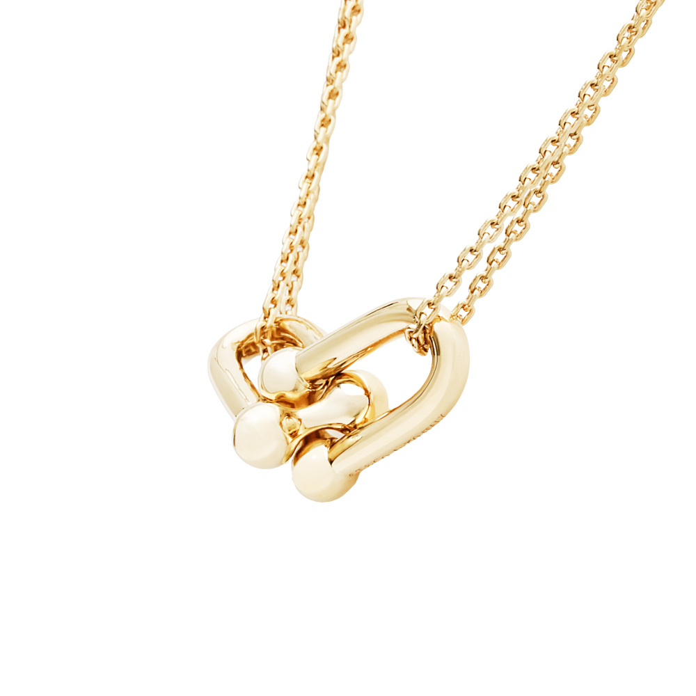 Tiffany & Co. Hardware Double Link Necklace 18K Yellow Gold 63364223