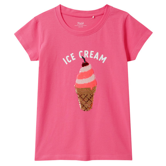 Yigga Mädchen T-Shirt mit Wendepailletten