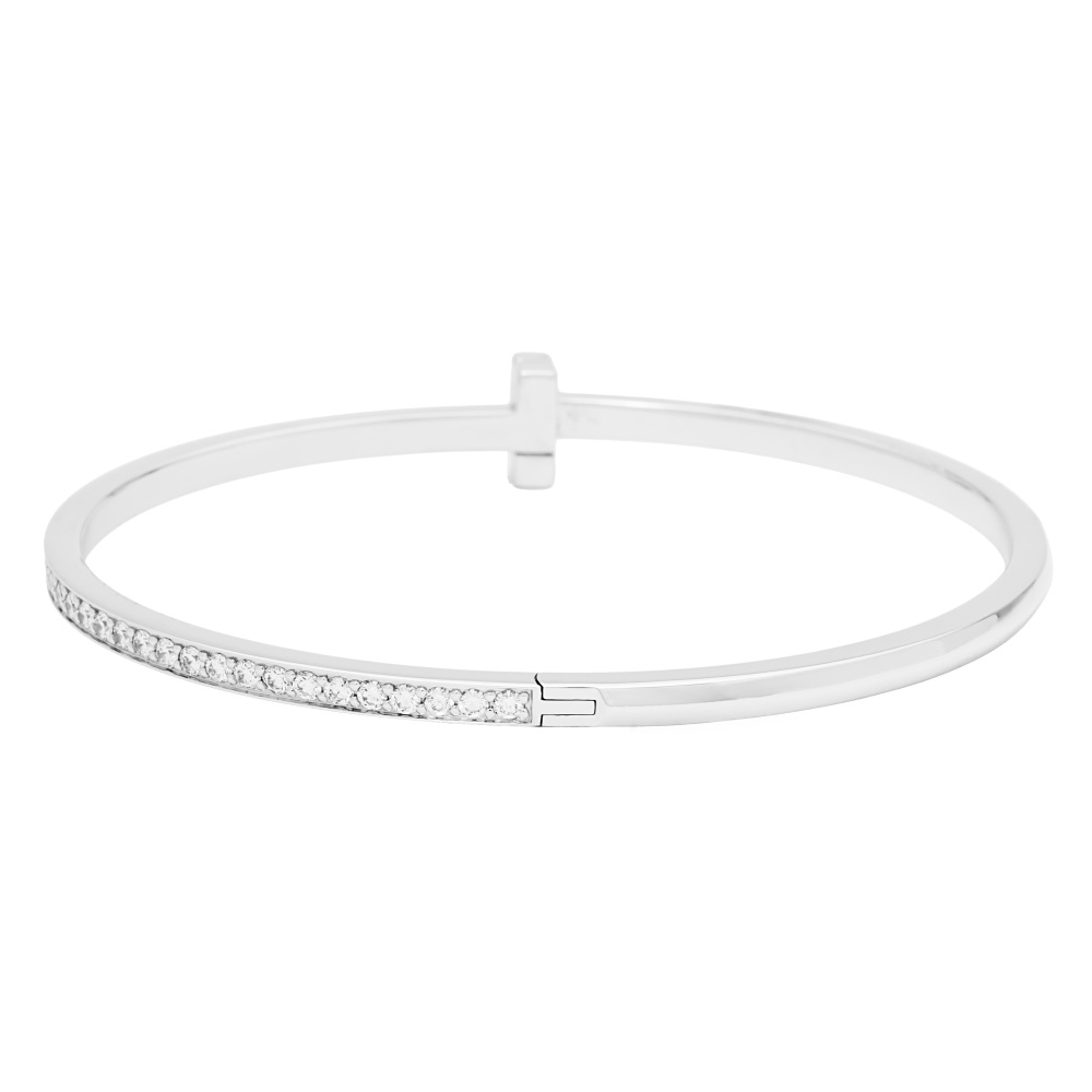 Tiffany & Co. Tiffany T T-one Bracelet 18K White Gold Diamond