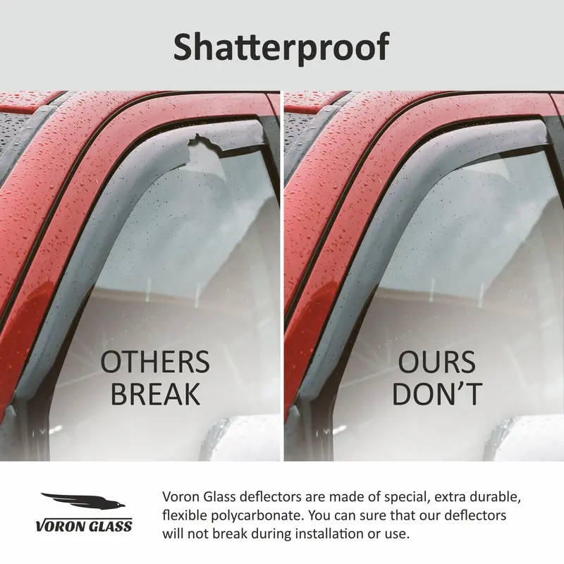 Voron Glass in-Channel Extra Durable Rain Guards for Trucks Chevrolet (Chevy) Silverado/GMC Sierra 1500 2019-2023 Crew Cab, Window Deflectors, Vent Window Visors, 4 Pieces – 220089