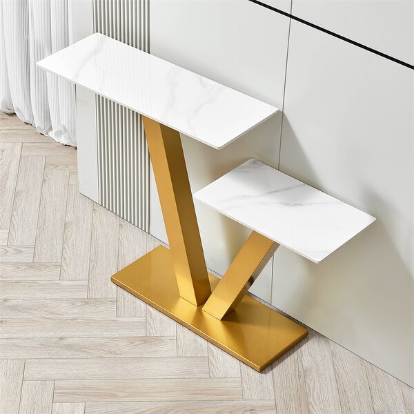 Console Table,Exquisite Shape Design w/ Adjustable Foot Pads