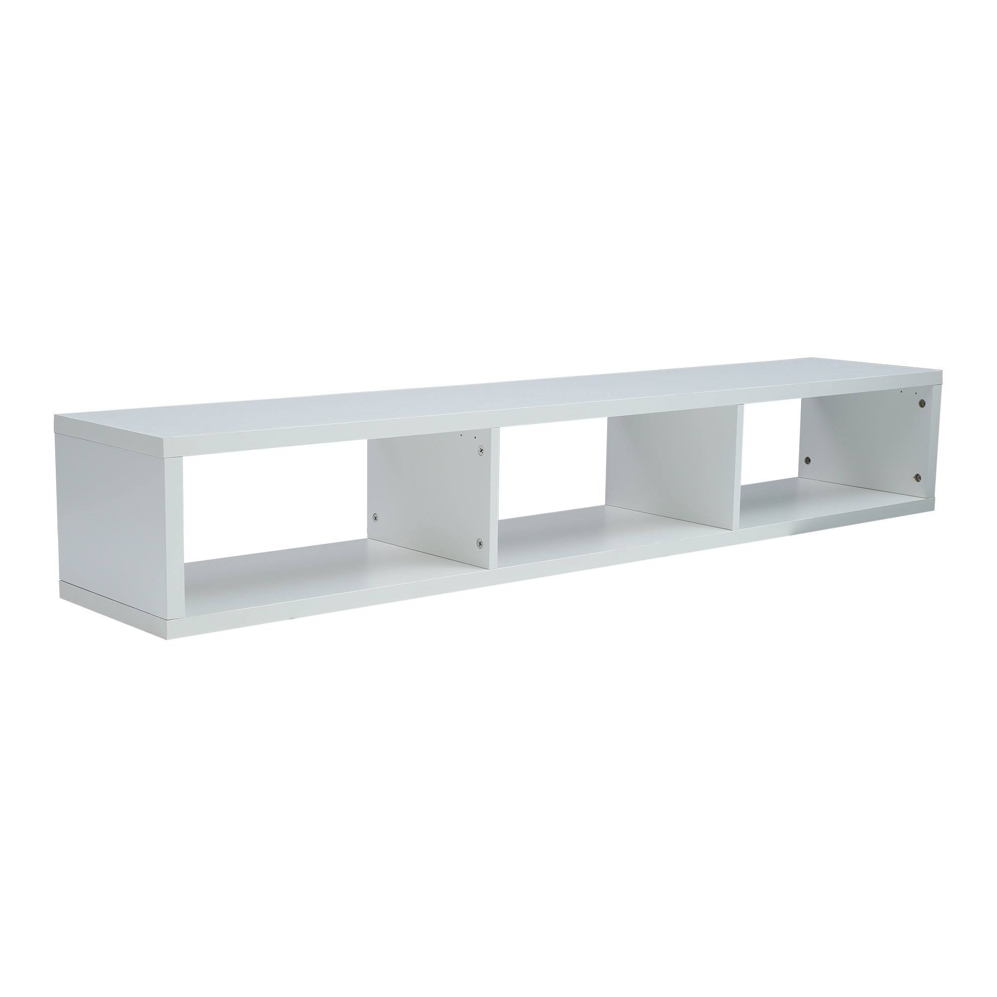 TiramisuBest Modern Shallow Floating TV Console Stand 60x22 - White