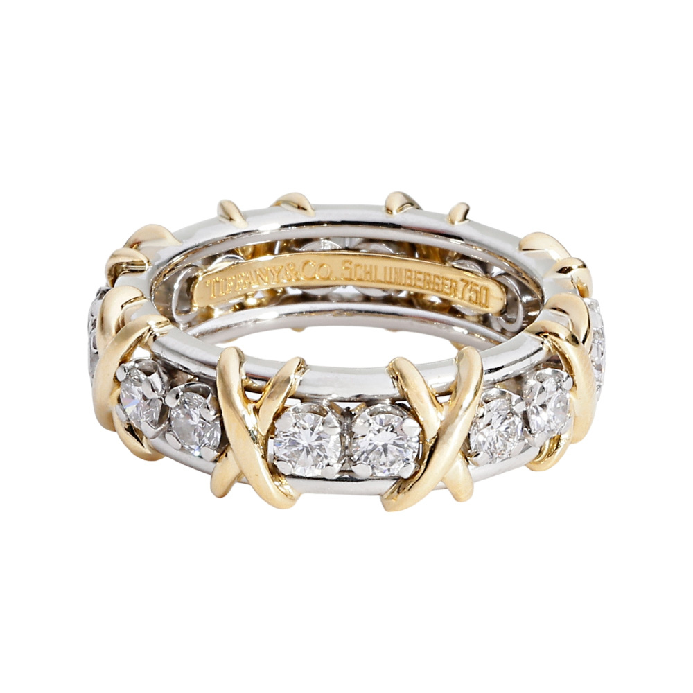 Tiffany & Co. Jean Schlumberger Rin 16 Stone Ring Platinum & 18K Yellow Gold Diamond 60099365