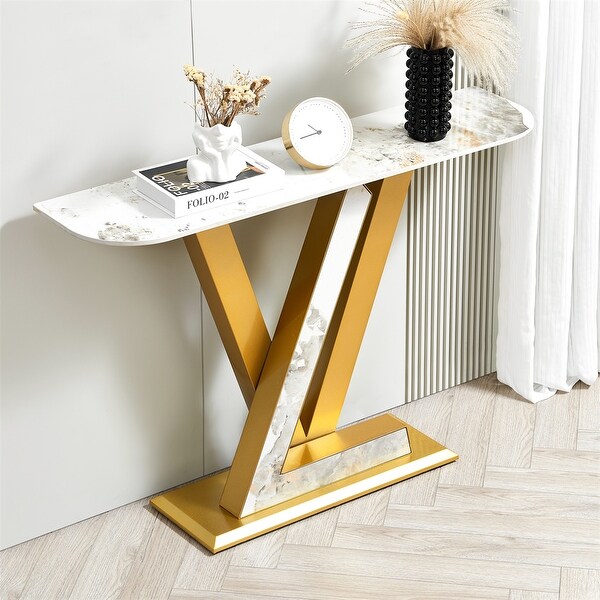 Console Table,Exquisite Shape Design w/ Adjustable Foot Pads
