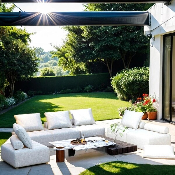 Outdoor Modular Sofa with Aluminum Structure and Support Cushion