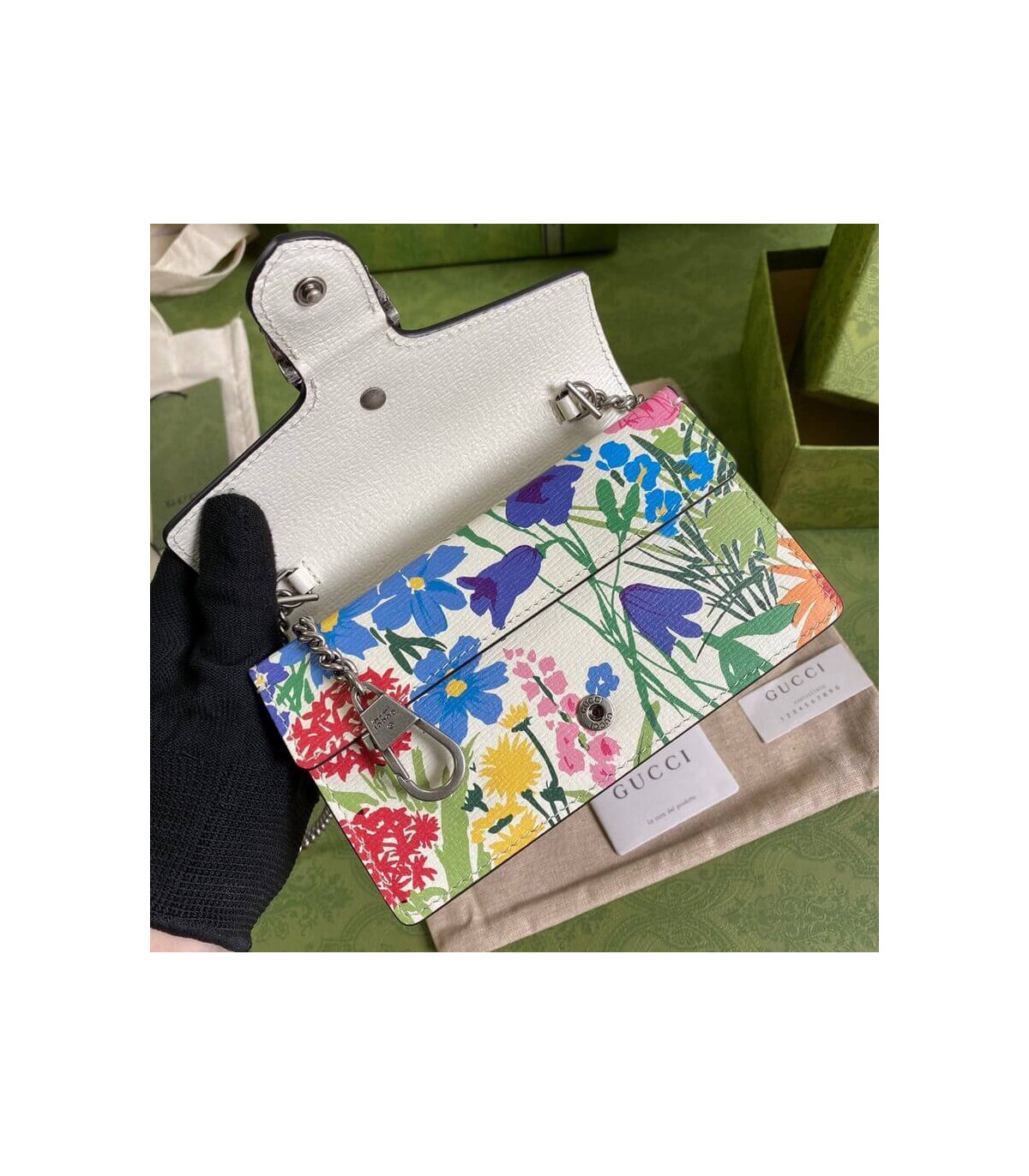 Gucci Dionysus Ken Scott Print Super Mini Bag Ivory