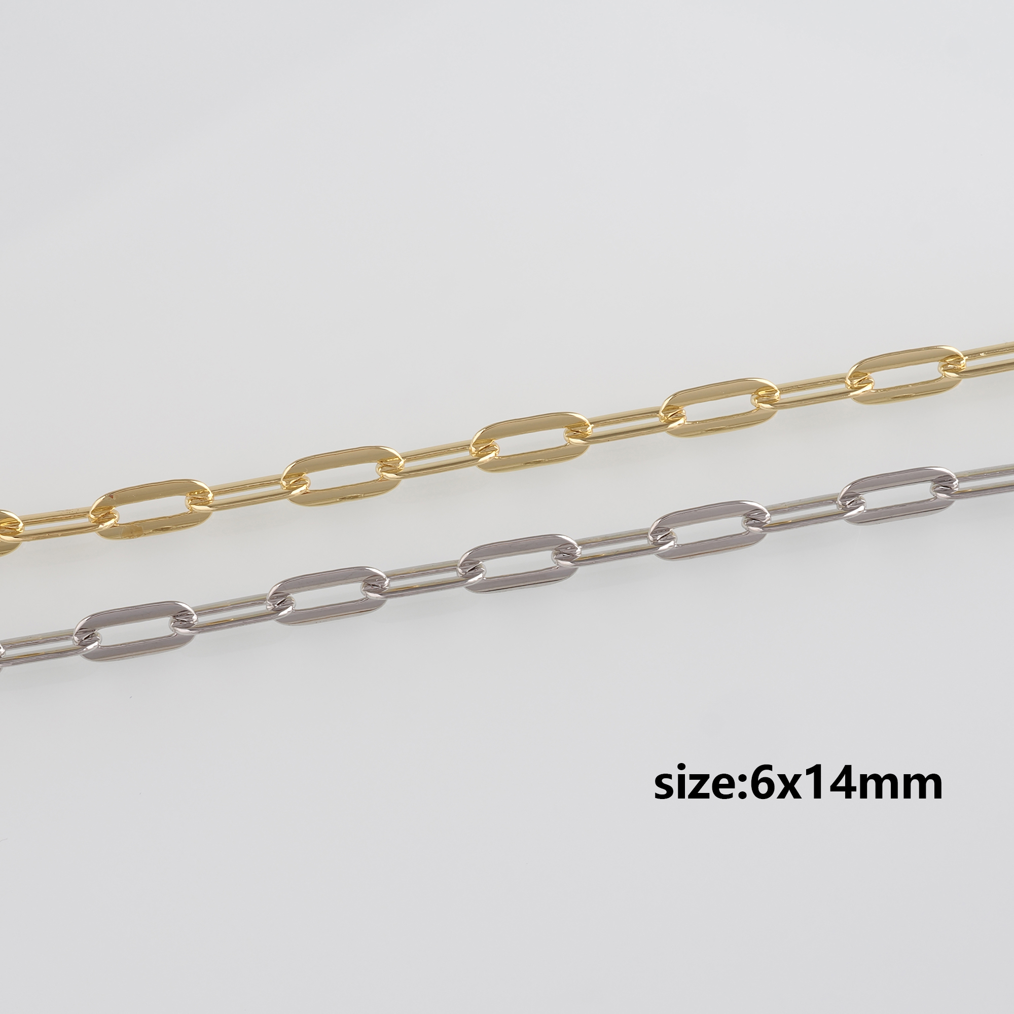 18K Gold Filled Paper Clip Chain Necklace,Dainty Link Chain,Gold Oval Chain Necklace for DIY Jewelry Making Supply