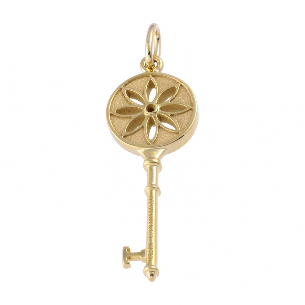 Tiffany & Co. Key Daisy Necklace 18K Yellow Gold Diamond