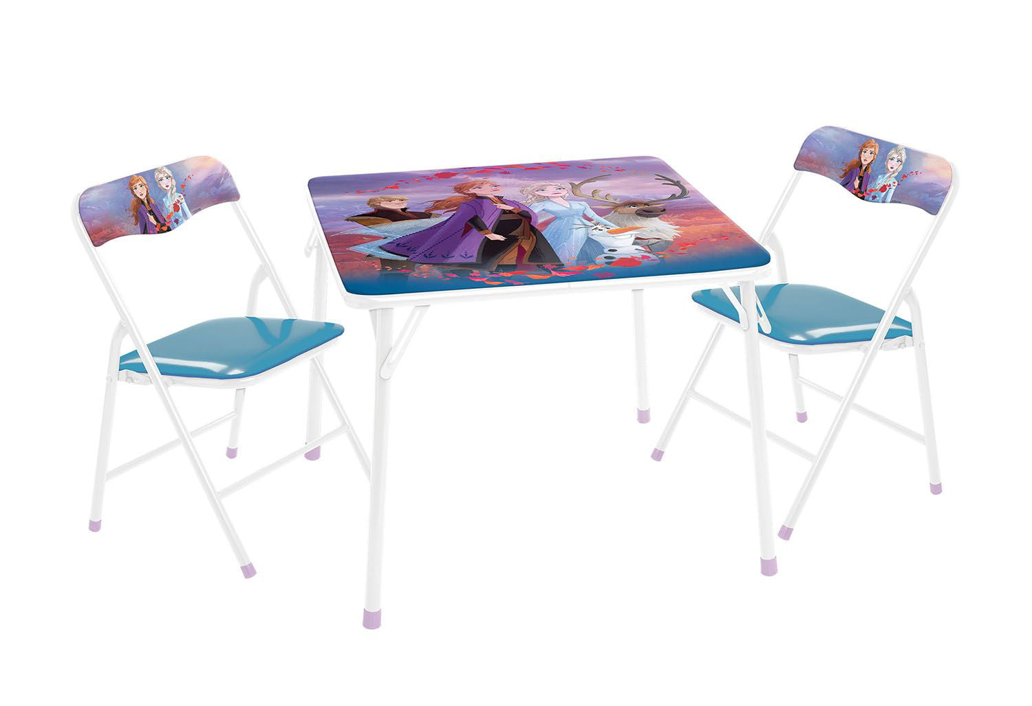 Frozen 2 Kids Erasable Activity Table Includes 2 Chairs with Safety Lock, Non-Skid Rubber Feet & Padded Seats