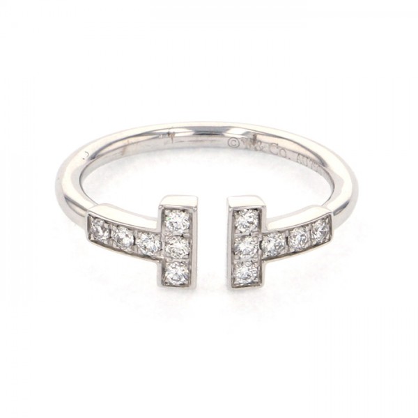Tiffany & Co. Tiffany T Wire Ring 18K White Gold Diamond