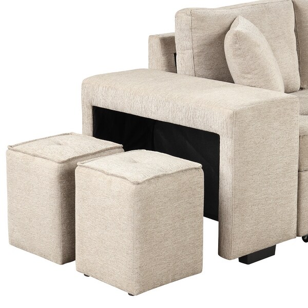 Modern LShape 3 Seat Reversible Sectional Sofa