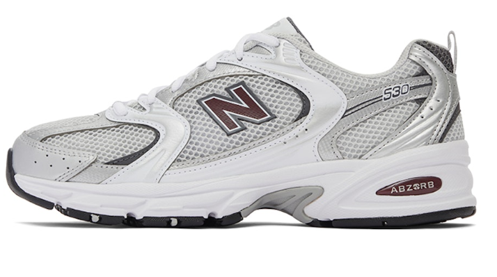 New Balance 530 Silver Burgundy MR530GS Casual Running Shoes
