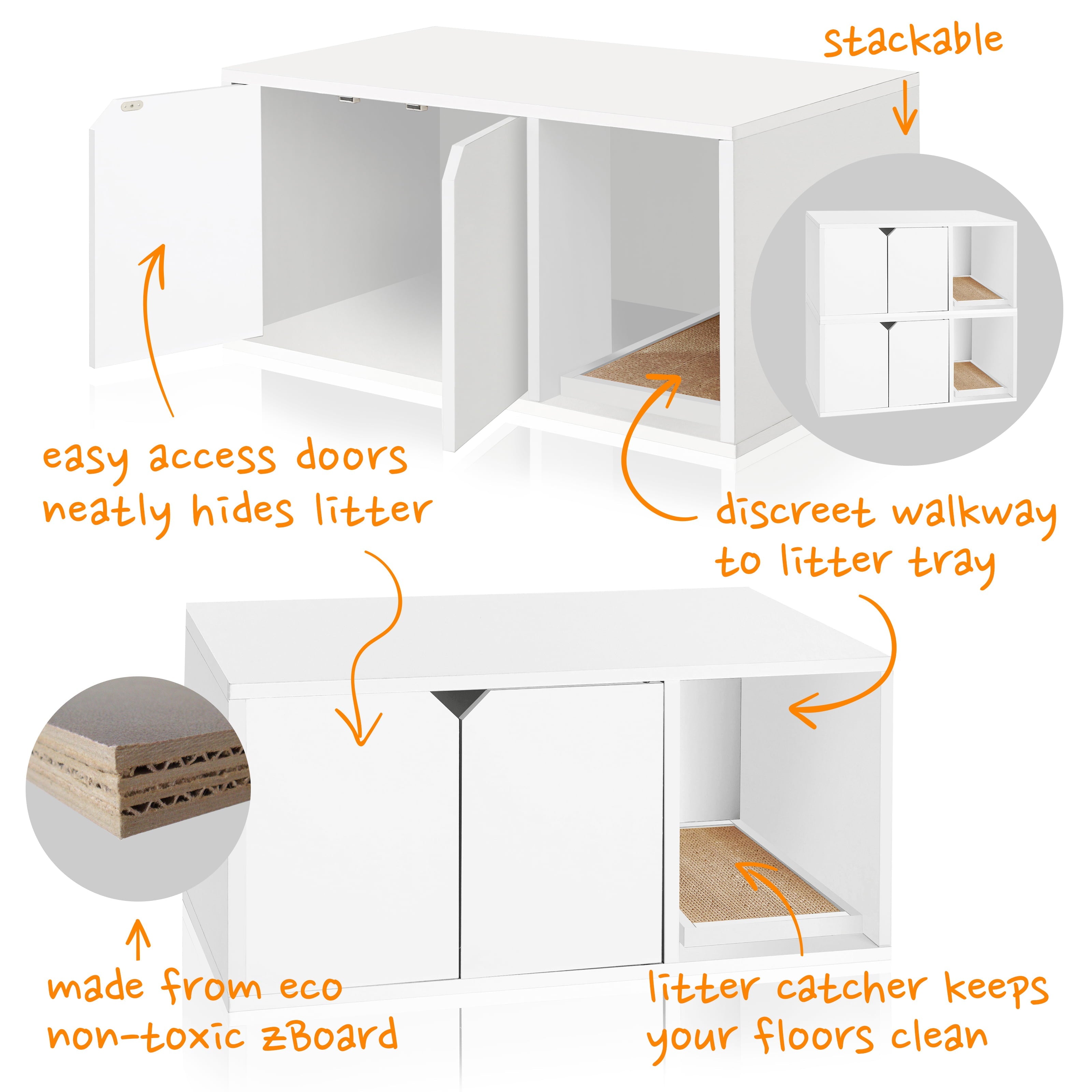 Way Basics Eco Cat Litter Box Enclosure Modern Cat Furniture