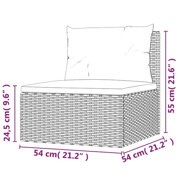 vidaXL Patio Furniture Set Patio Lounge Set with Cushions Gray Poly Rattan