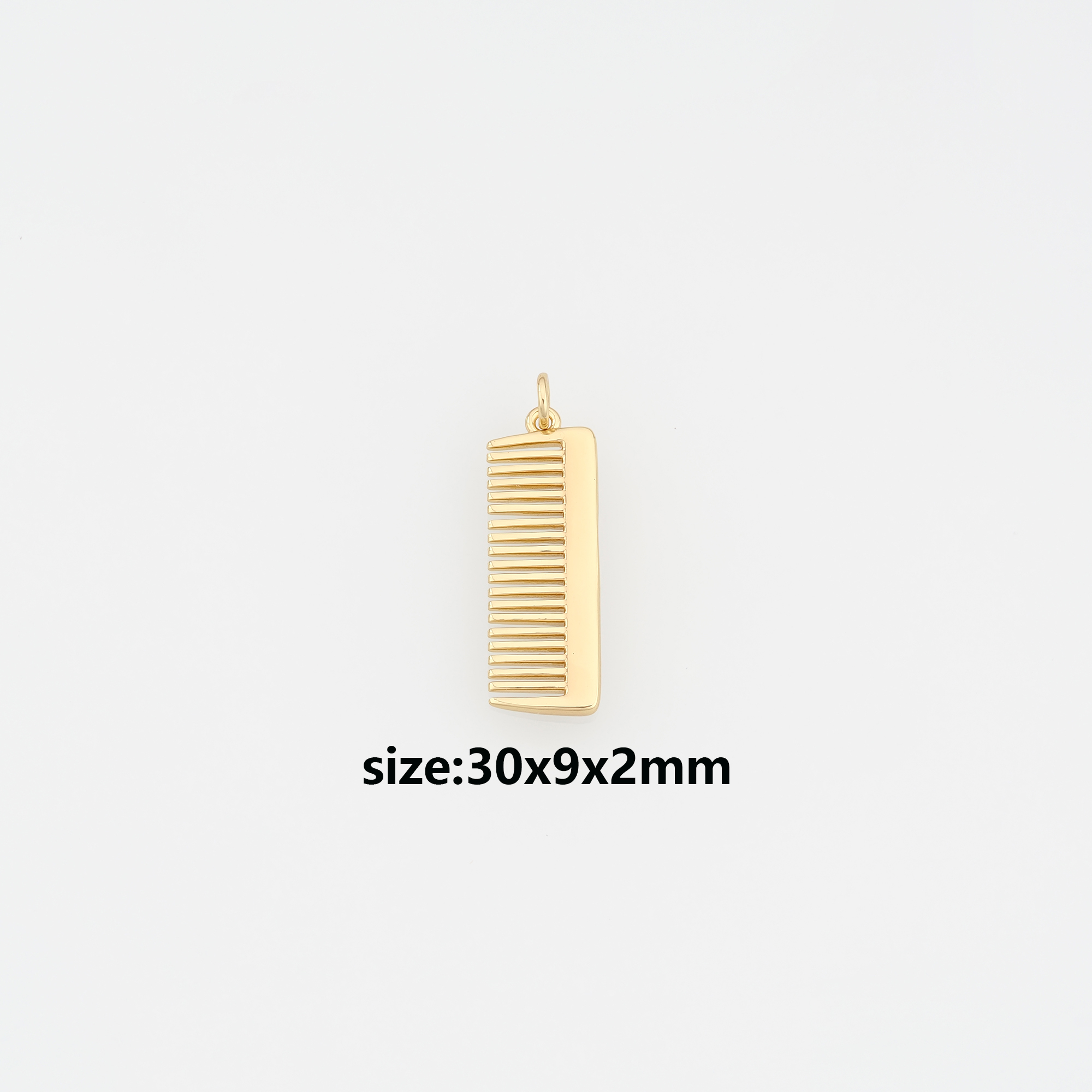 18K Gold Filled Comb Pendant,Hairstylist Charm,Comb Earrings Necklace for DIY Jewelry Making Supply