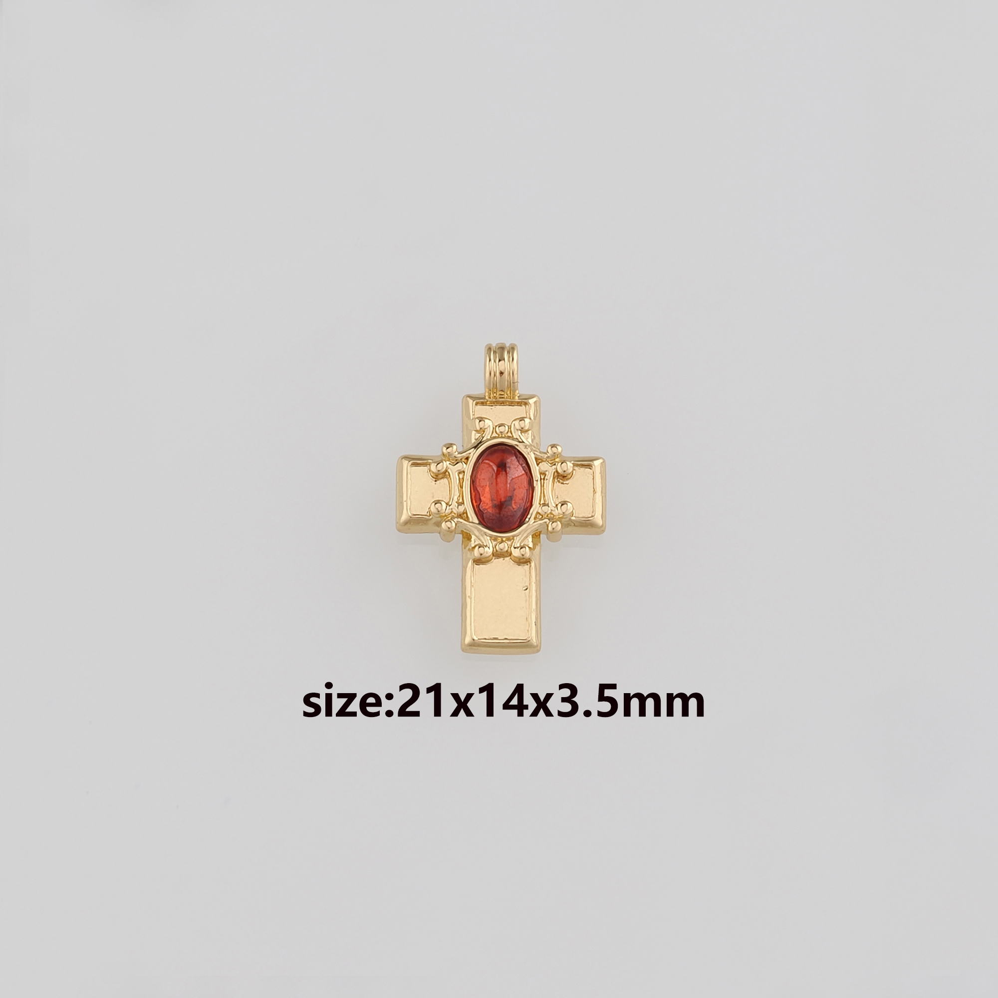 18K Gold Filled Cross Pendant,Religious Charm Earrings Necklace for DIY Jewelry Making Supply
