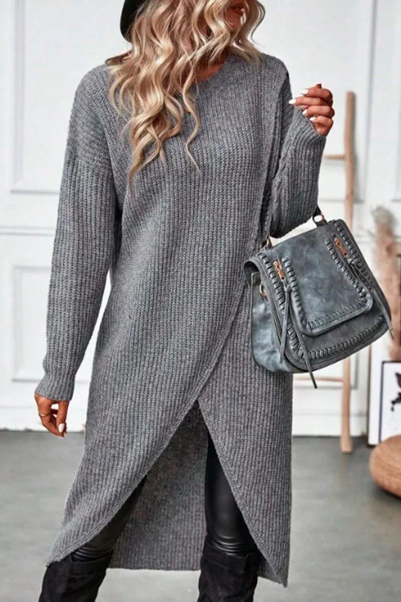 Asymmetrical Knit Longline DressClistos