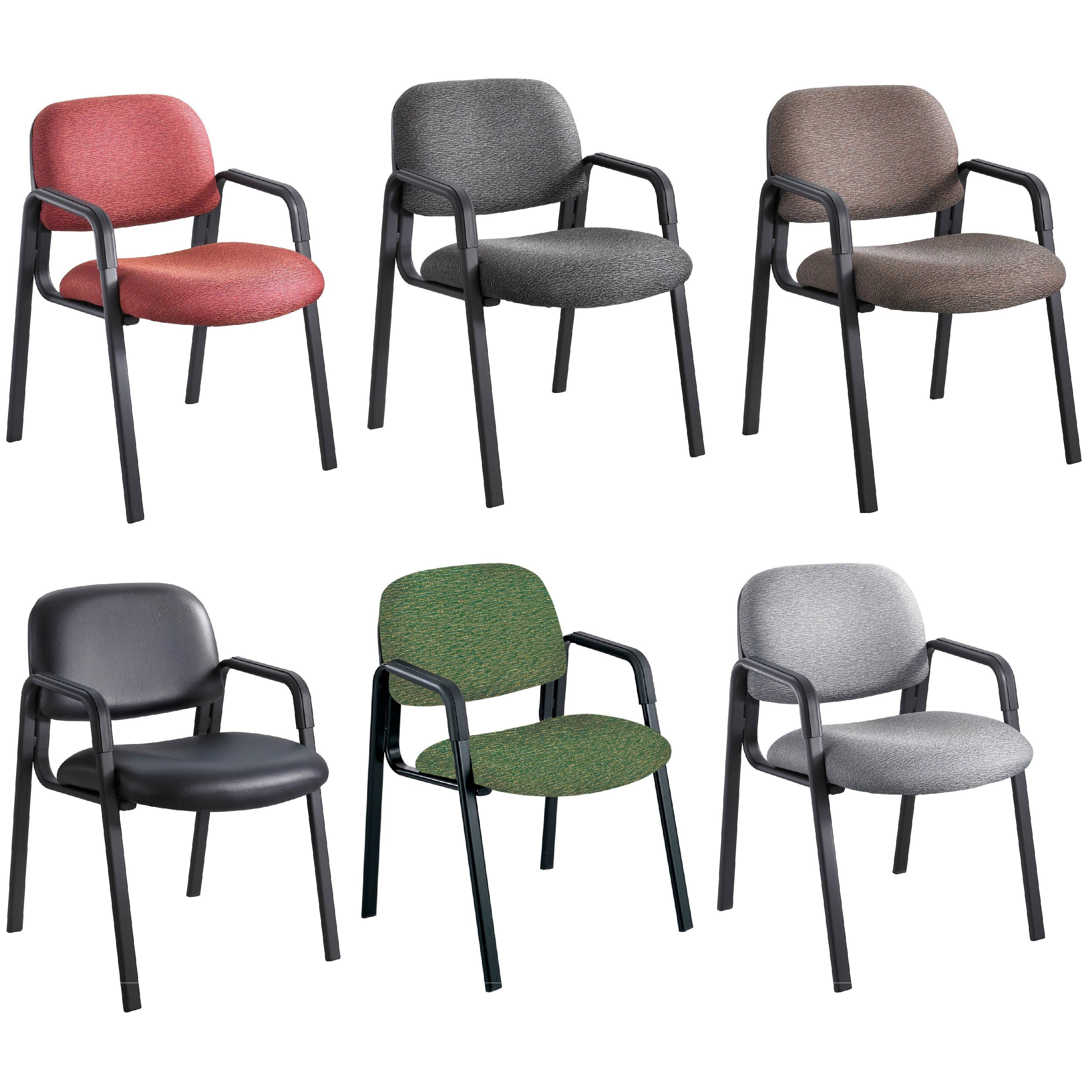 Safco Cava Urth Straight Leg Guest Chair - Black Vinyl