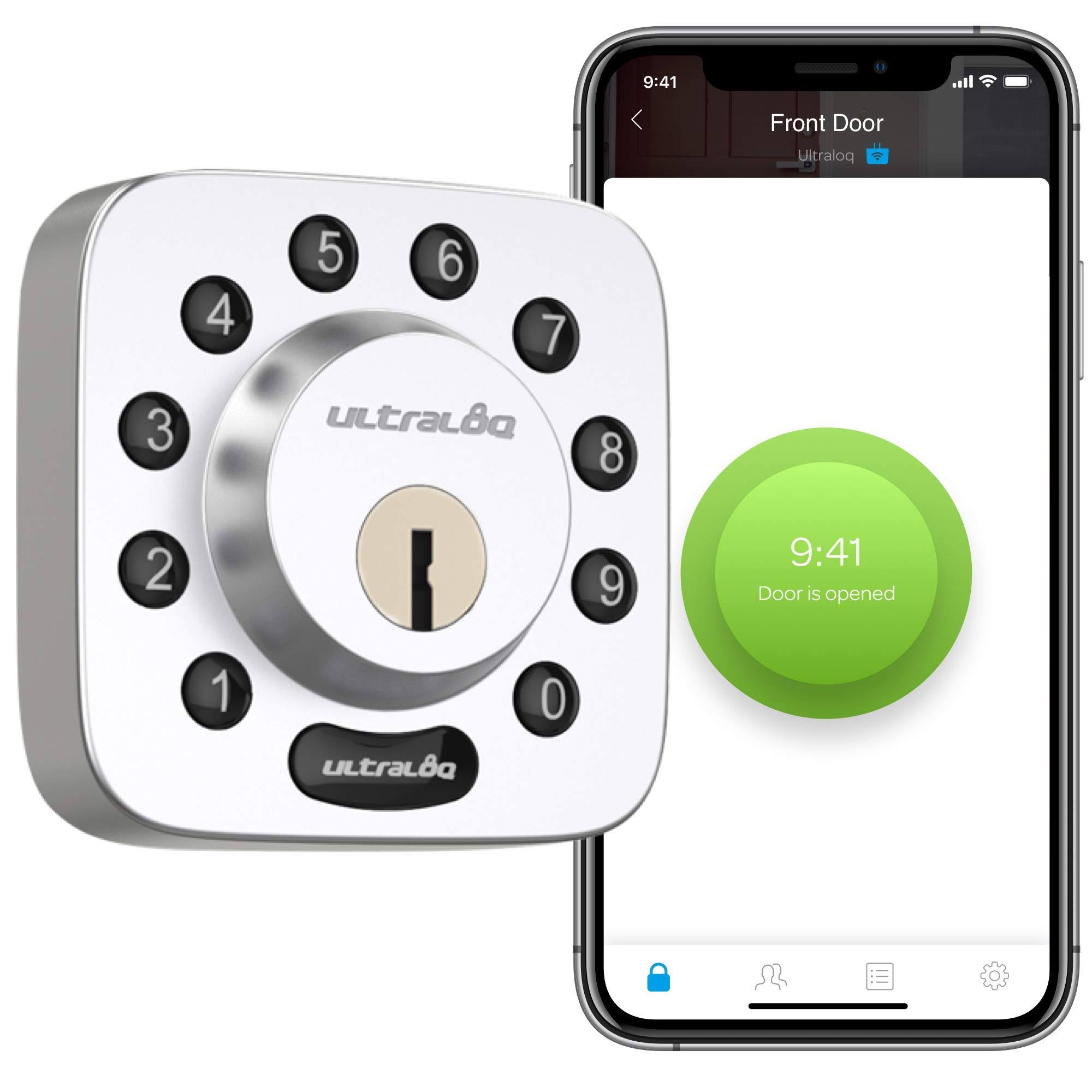 Ultraloq U-Bolt Bluetooth Enabled Keypad Smart Deadbolt Door Lock,Satin Nickel