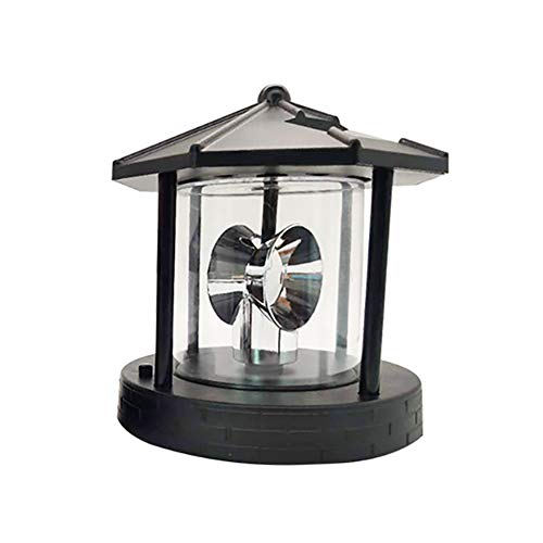 YWBL-WH LED Solar Powered Lighthouse Lamp 360 Degree Rotating Landscape Lamp Outdoor Lights for Home Garden Yard Decor