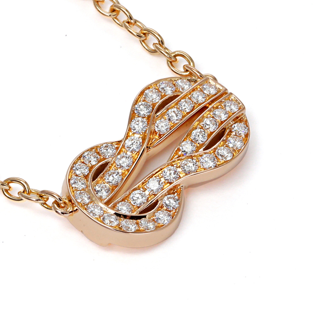 FRED Chance Amphini Full Diamond Necklace 18K Rose Gold 7B0223