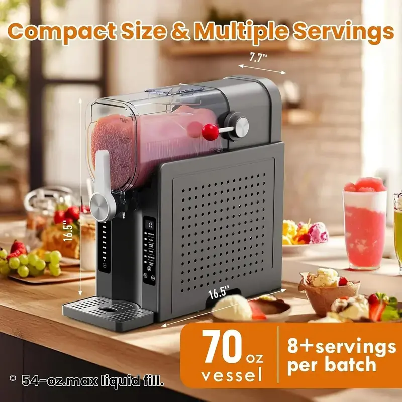 Professional Slushie Machine — Frozen Drink Maker with LED Display, No Ice Required