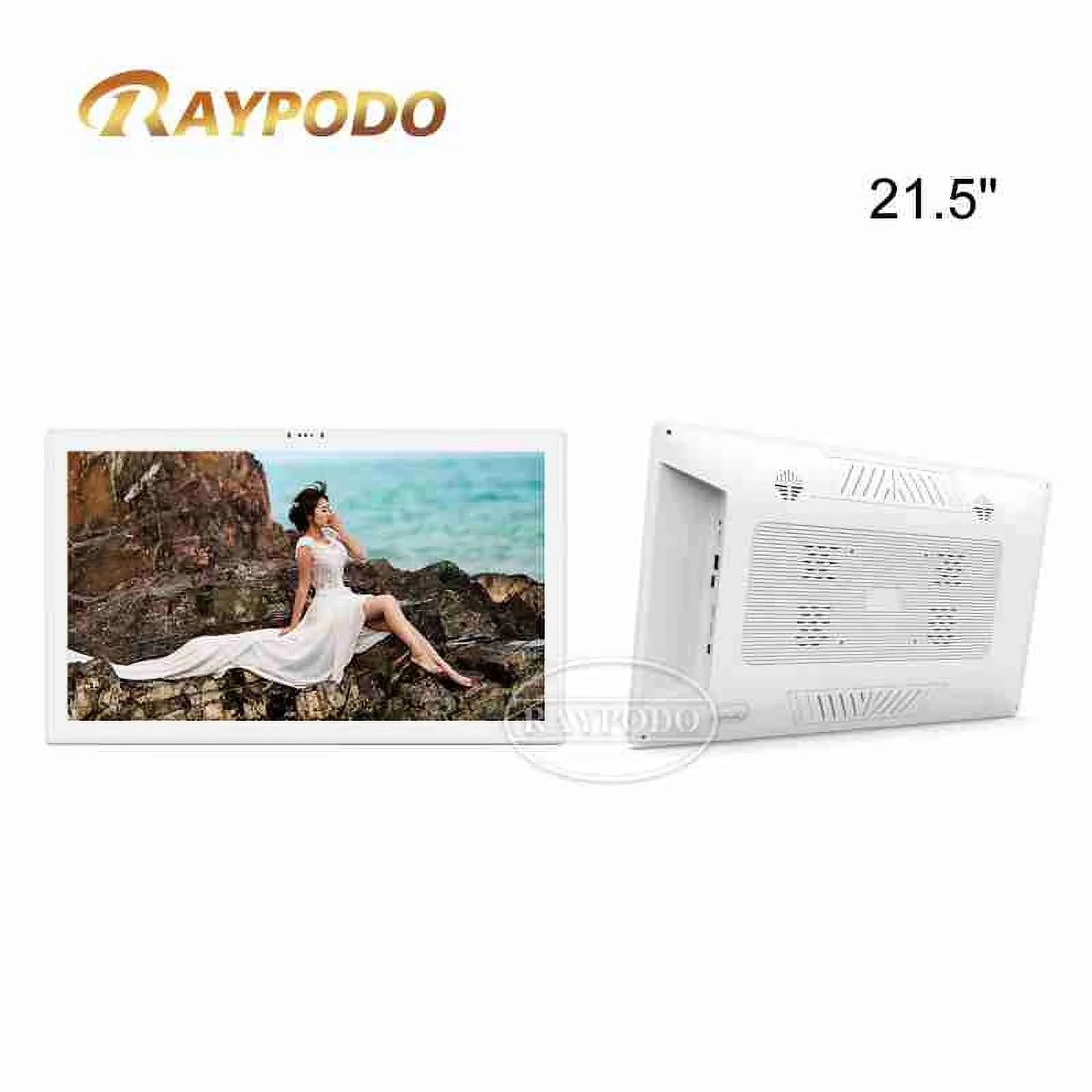 Raypodo Commercial Grade Tablet 21.5 inch Touchscreen Monitor Rockchip RK3399 With Android 8.1 Universal Wall Mount Tablet PC(White)